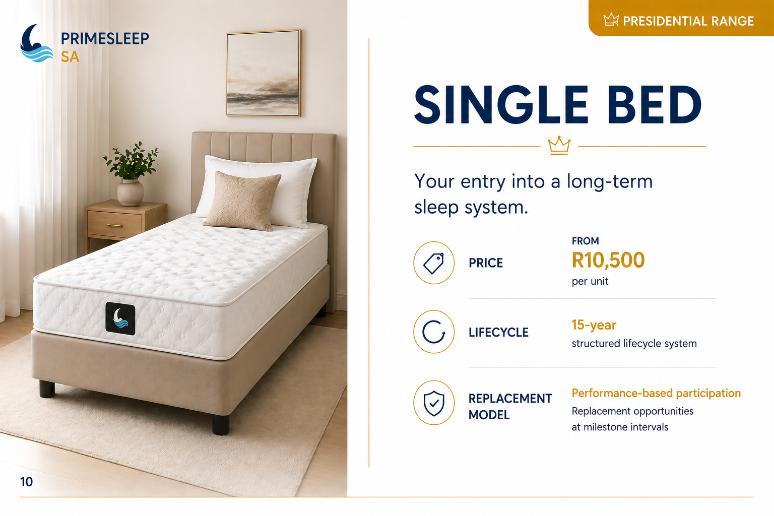 Presidential Single Bed